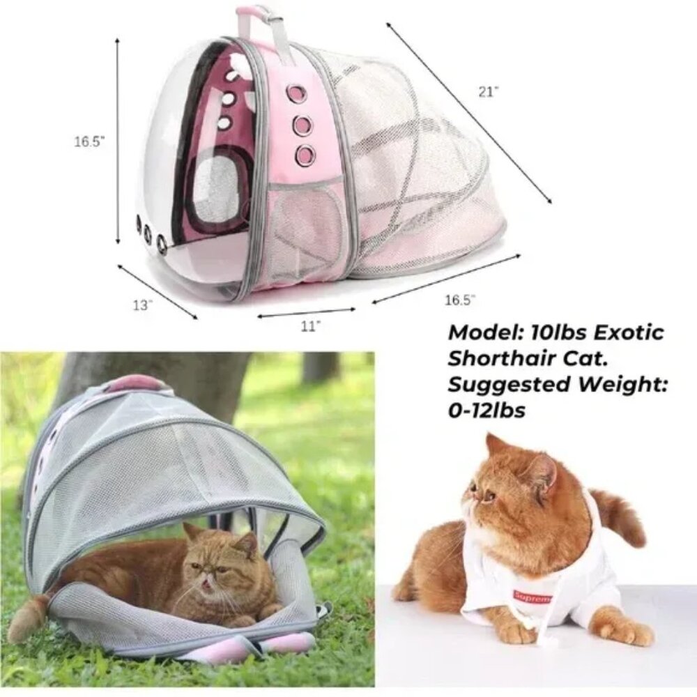 Expandable Bubble Cat & Puppy Carrier Backpack for Small Pets Airline Approved - Picture 5 of 8